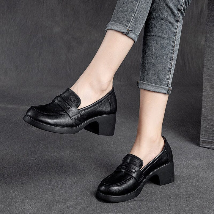 Chunky heel loafers online