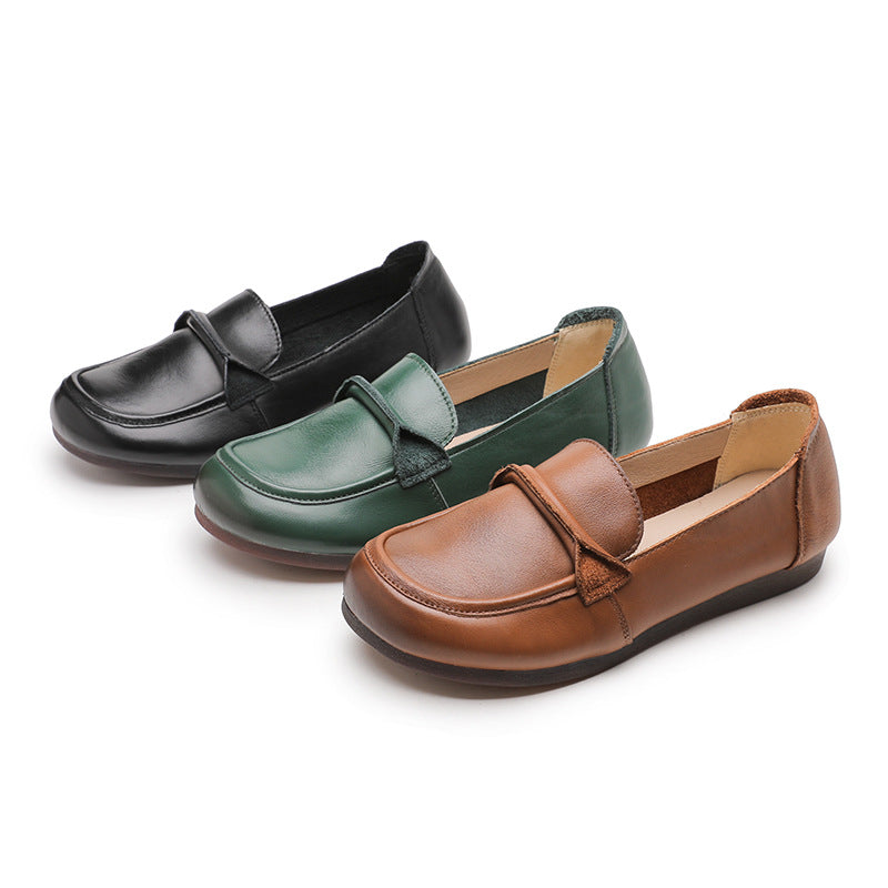 Women Soft Soled Slip-On Leather Shoes