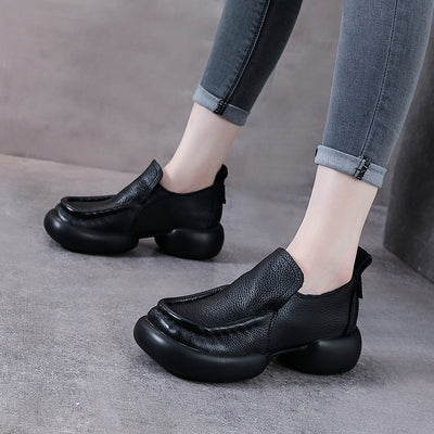 Women Vintage Thick-Soled Handmade Leather Loafers