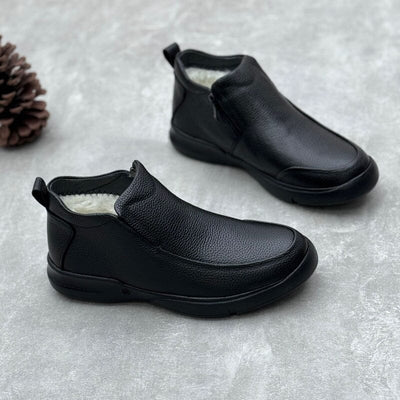 Women Warm Cozy Retro Genuine Wool Lining Ankle Boots