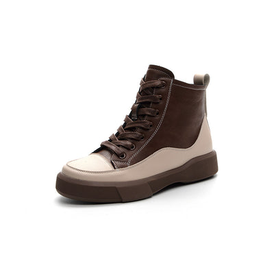 Womens Retro Color Block Martin Boots