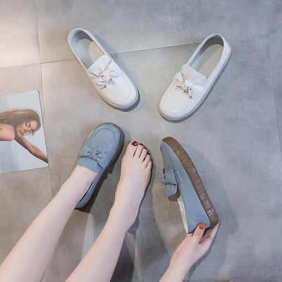 Women Summer Leather Casual Slip On Loafer