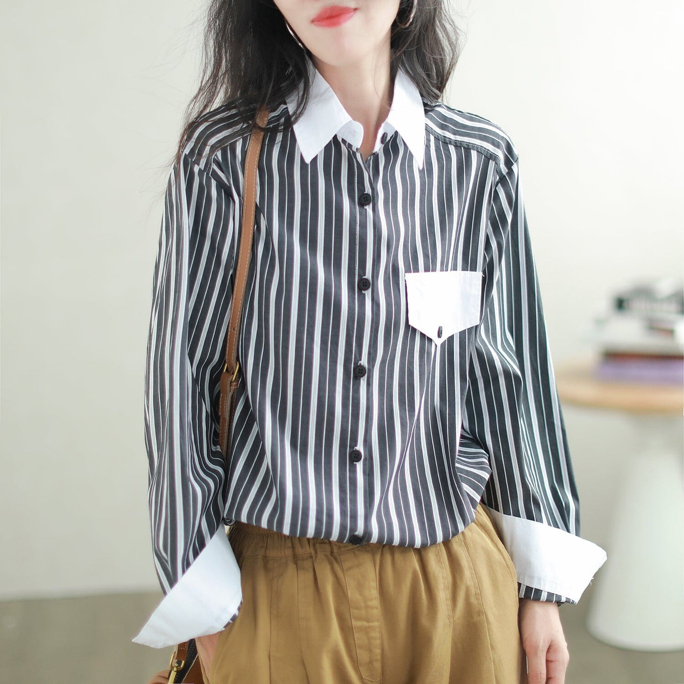 Autumn Fashion Stripe Casual Loose Blouse