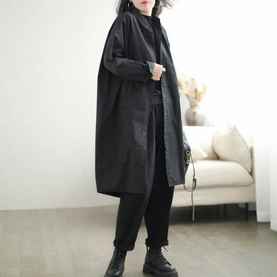 Autumn Minimalist Solid Loose Casual Overcoat