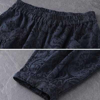 Autumn Retro Floral Casual Cotton Linen Pants