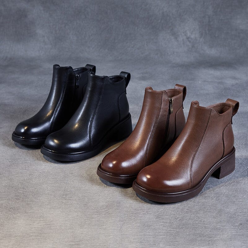 Autumn Retro Leather Chunky Heel Ankle Boots Oct 2023 New Arrival 487465 1400x ?v=1697100154