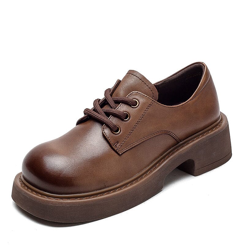 Autumn Retro Solid Handmade Leather Casual Shoes – Babakud
