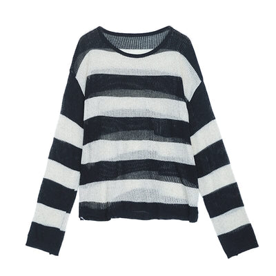 Autumn Stylish Stripe Knitted Casual Cardigan