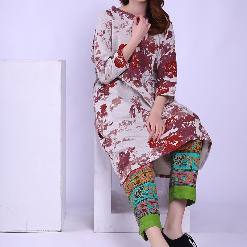 Babakud Vintage Printed Cotton Linen Dresses