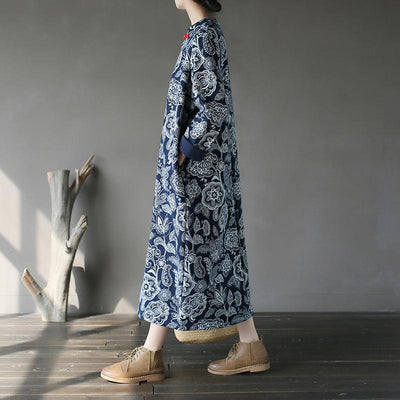 Chinese Style Printed Cotton Linen Dresses