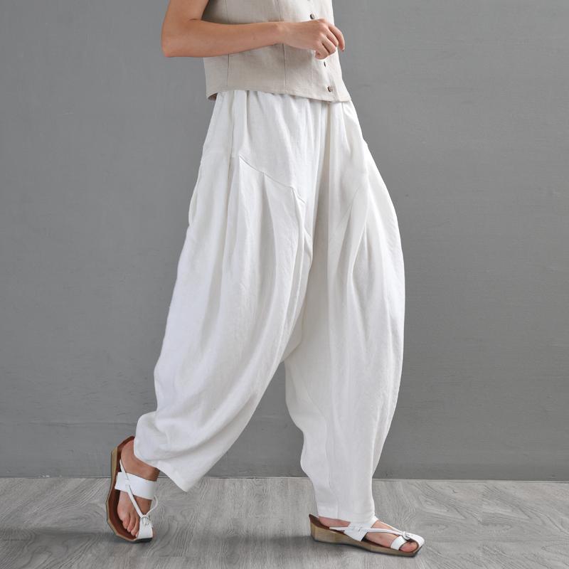 BABBAKUD Loose Retro Linen Casual Pants Trousers – Babakud