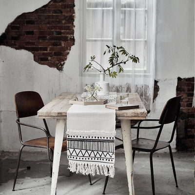 Nordic Moroccan Geometric Tassel Tufted Table Tablecloth