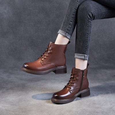 Retro Leather Minimalist Casual Ankle Boots