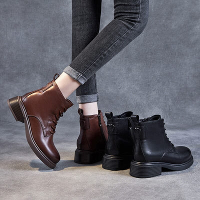 Retro Leather Minimalist Casual Ankle Boots