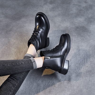 Retro Leather Minimalist Casual Ankle Boots