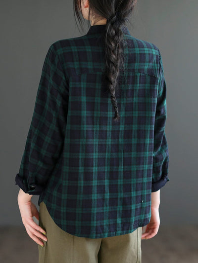 Spring Casual Double-Layer Cotton Blouse