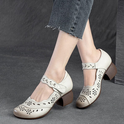 Summer Retro Hollow Heels Casual Shoes