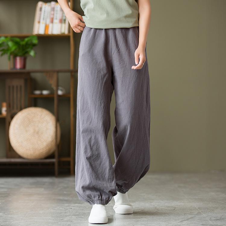 Winter Spring Retro Loose Bloomer Linen Pants – Babakud