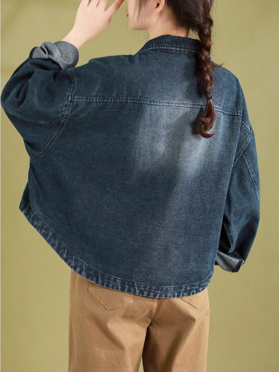 Women Autumn Casual Cotton Loose Denim Jacket