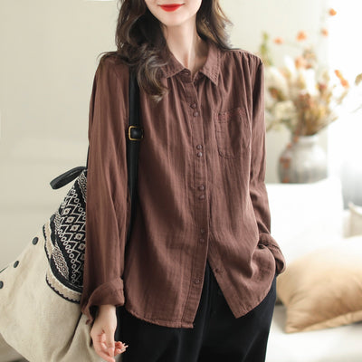 Women Autumn Minimalist Loose Casual Blouse