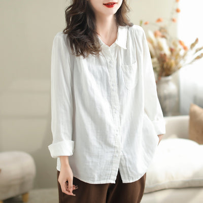 Women Autumn Minimalist Loose Casual Blouse