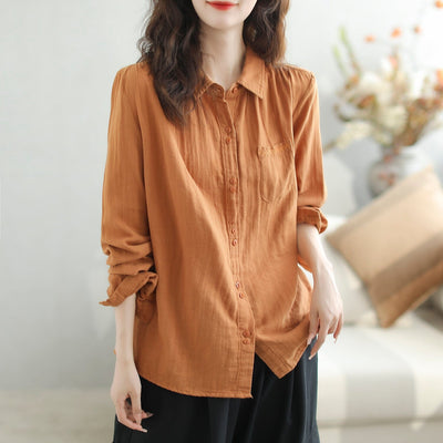 Women Autumn Minimalist Loose Casual Blouse