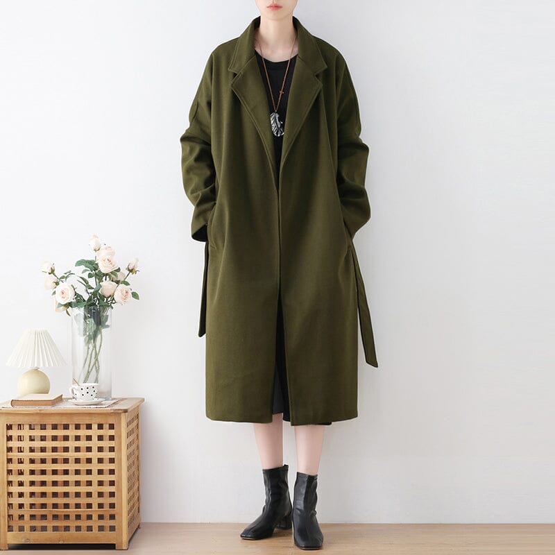 Women Autumn Winter Solid Padded Trench Coat