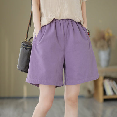 Women Minimalist Loose Cotton Casual Shorts