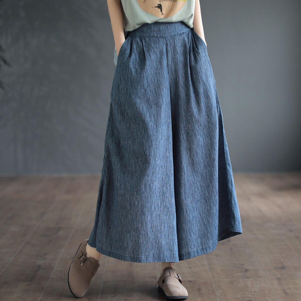 Women Spring Summer Cotton Solid Wide Leg Pants – Babakud