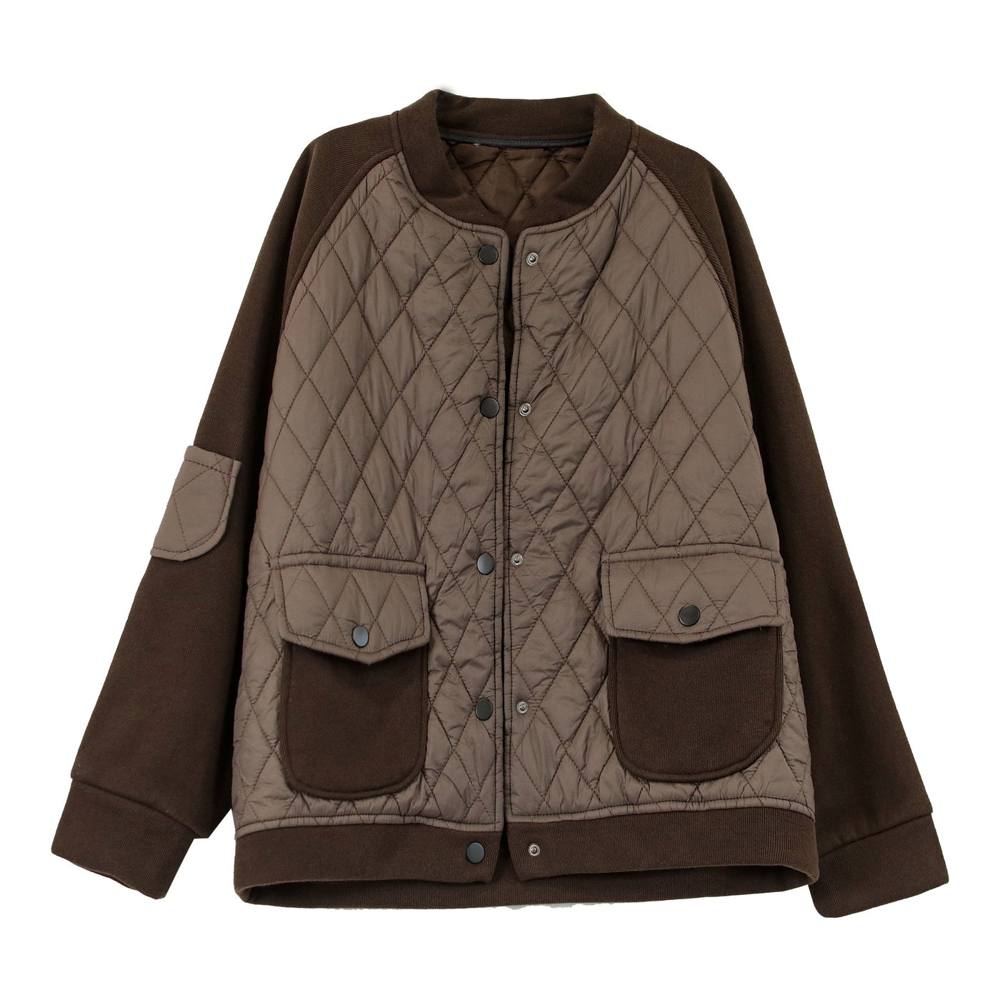 Women Winter Cotton Padded Rhombus Patchwork Jacket